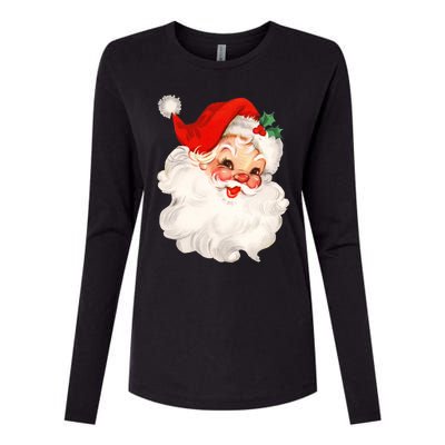 Funny Vintage Santa Claus Matching Family Christmas Pajamas Meaningful Gift Womens Cotton Relaxed Long Sleeve T-Shirt