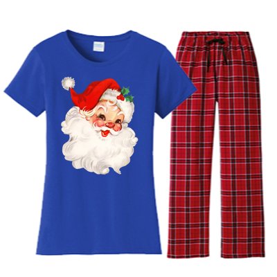 Funny Vintage Santa Claus Matching Family Christmas Pajamas Meaningful Gift Women's Flannel Pajama Set