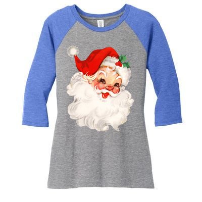 Funny Vintage Santa Claus Matching Family Christmas Pajamas Meaningful Gift Women's Tri-Blend 3/4-Sleeve Raglan Shirt