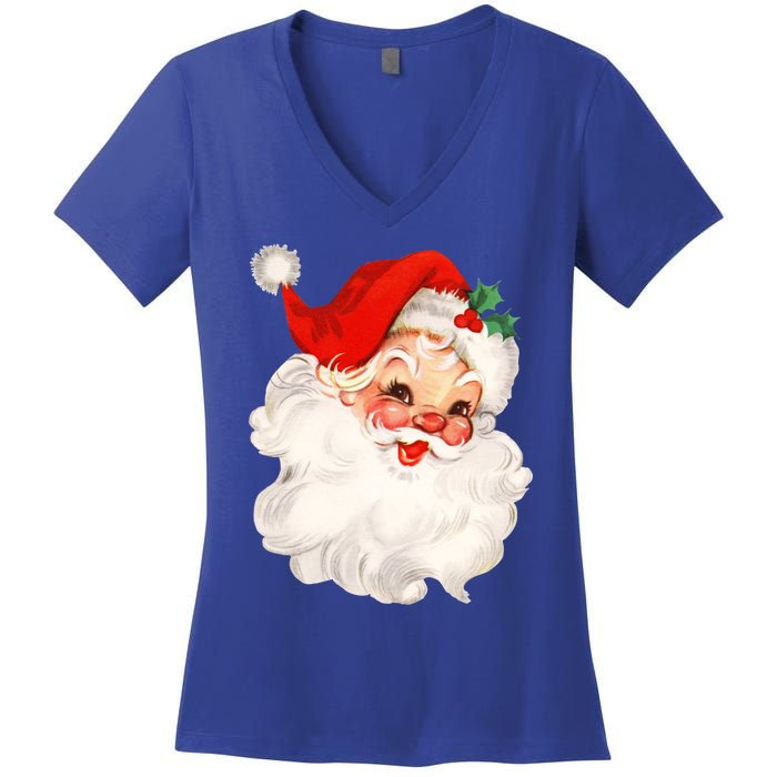 Funny Vintage Santa Claus Matching Family Christmas Pajamas Meaningful Gift Women's V-Neck T-Shirt