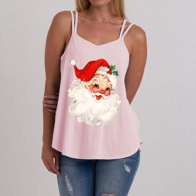 Funny Vintage Santa Claus Matching Family Christmas Pajamas Meaningful Gift Women's Strappy Tank