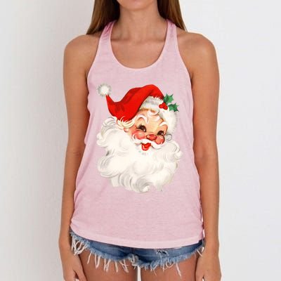 Funny Vintage Santa Claus Matching Family Christmas Pajamas Meaningful Gift Women's Knotted Racerback Tank