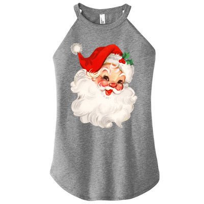 Funny Vintage Santa Claus Matching Family Christmas Pajamas Meaningful Gift Women's Perfect Tri Rocker Tank