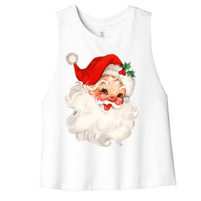 Funny Vintage Santa Claus Matching Family Christmas Pajamas Meaningful Gift Women's Racerback Cropped Tank