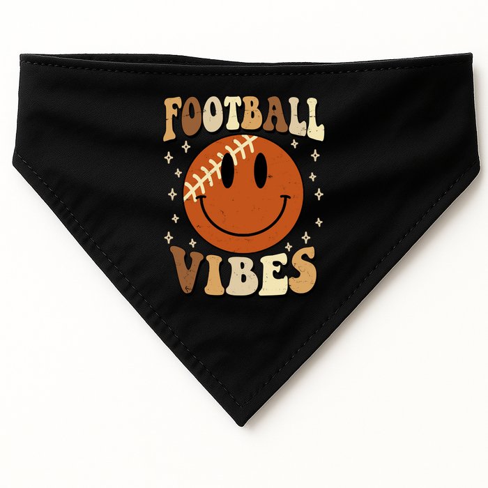 Football Vibes Smile Face Retro USA-Made Doggie Bandana