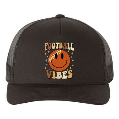 Football Vibes Smile Face Retro Yupoong Adult 5-Panel Trucker Hat