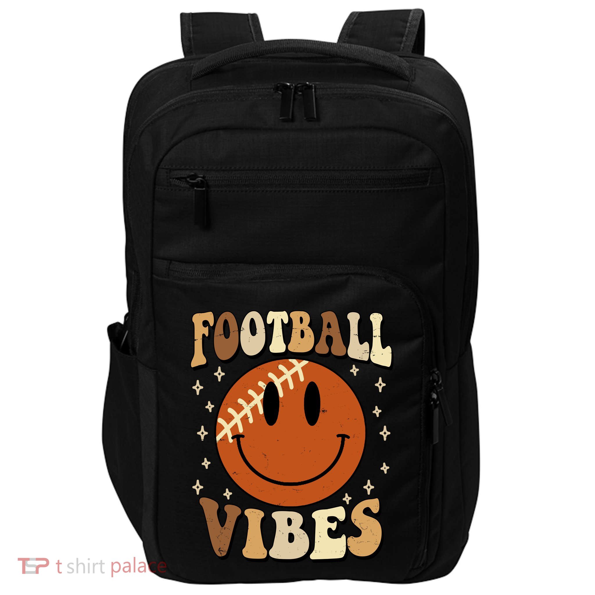 Football Vibes Smile Face Retro Impact Tech Backpack
