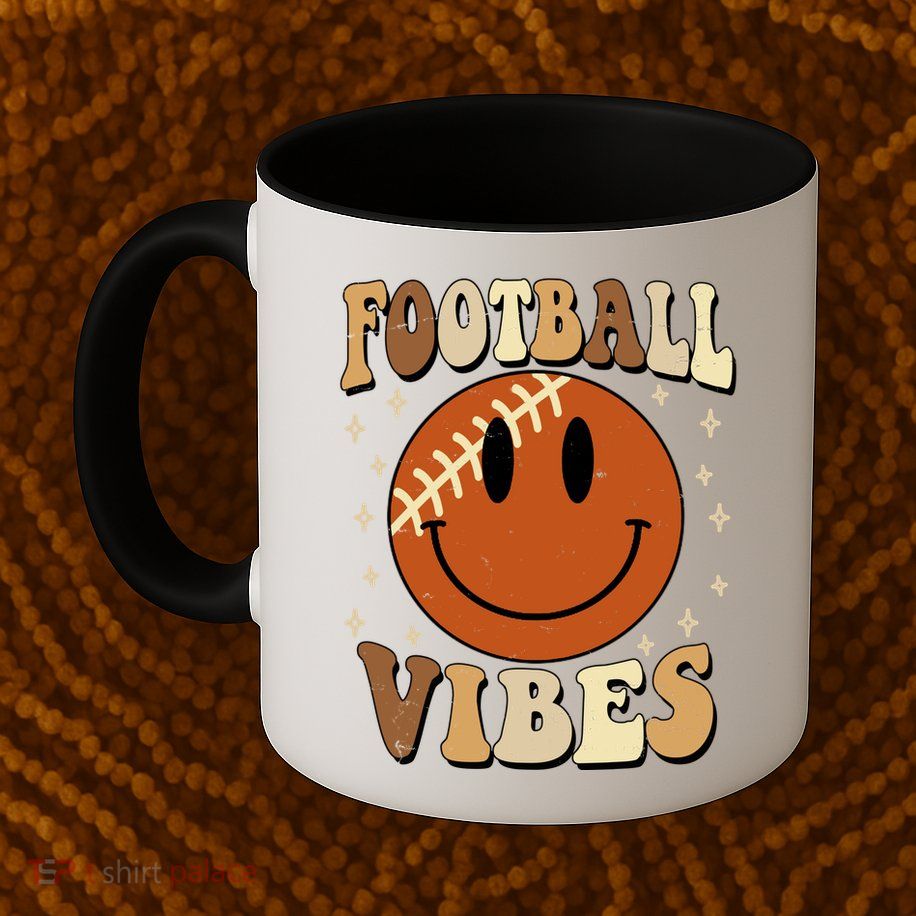 Football Vibes Smile Face Retro Mug