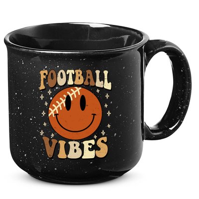 Football Vibes Smile Face Retro 15oz Campfire Ceramic Mug