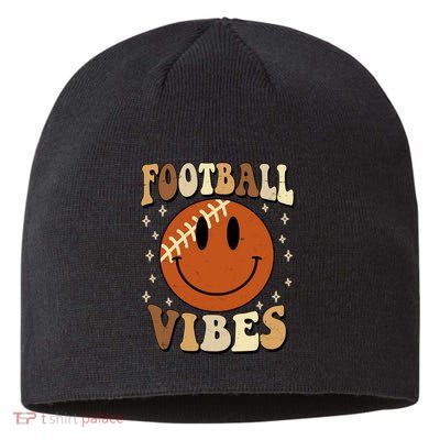 Football Vibes Smile Face Retro Sustainable Beanie