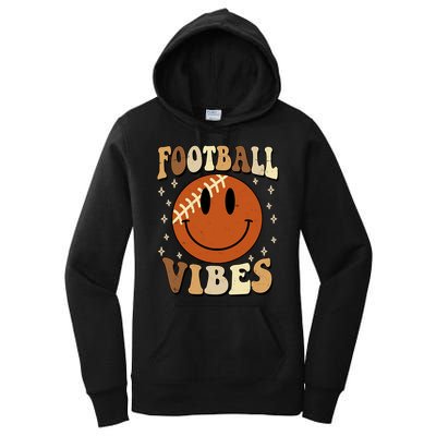 Football Vibes Smile Face Retro Women's Pullover Hoodie