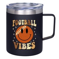 Football Vibes Smile Face Retro 12oz Stainless Steel Coffee Mug