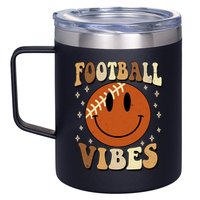 Football Vibes Smile Face Retro 12oz Stainless Steel Coffee Mug