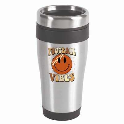 Football Vibes Smile Face Retro 16oz Travel Tumbler