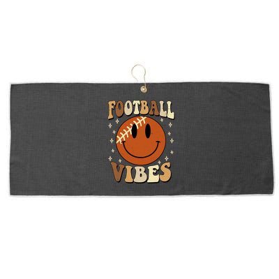 Football Vibes Smile Face Retro Large Microfiber Waffle Golf Towel