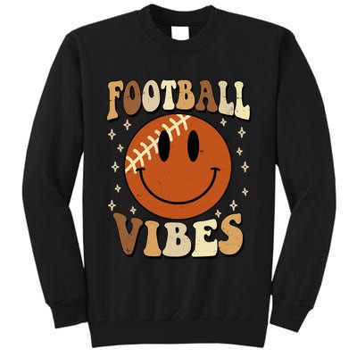 Football Vibes Smile Face Retro Tall Sweatshirt