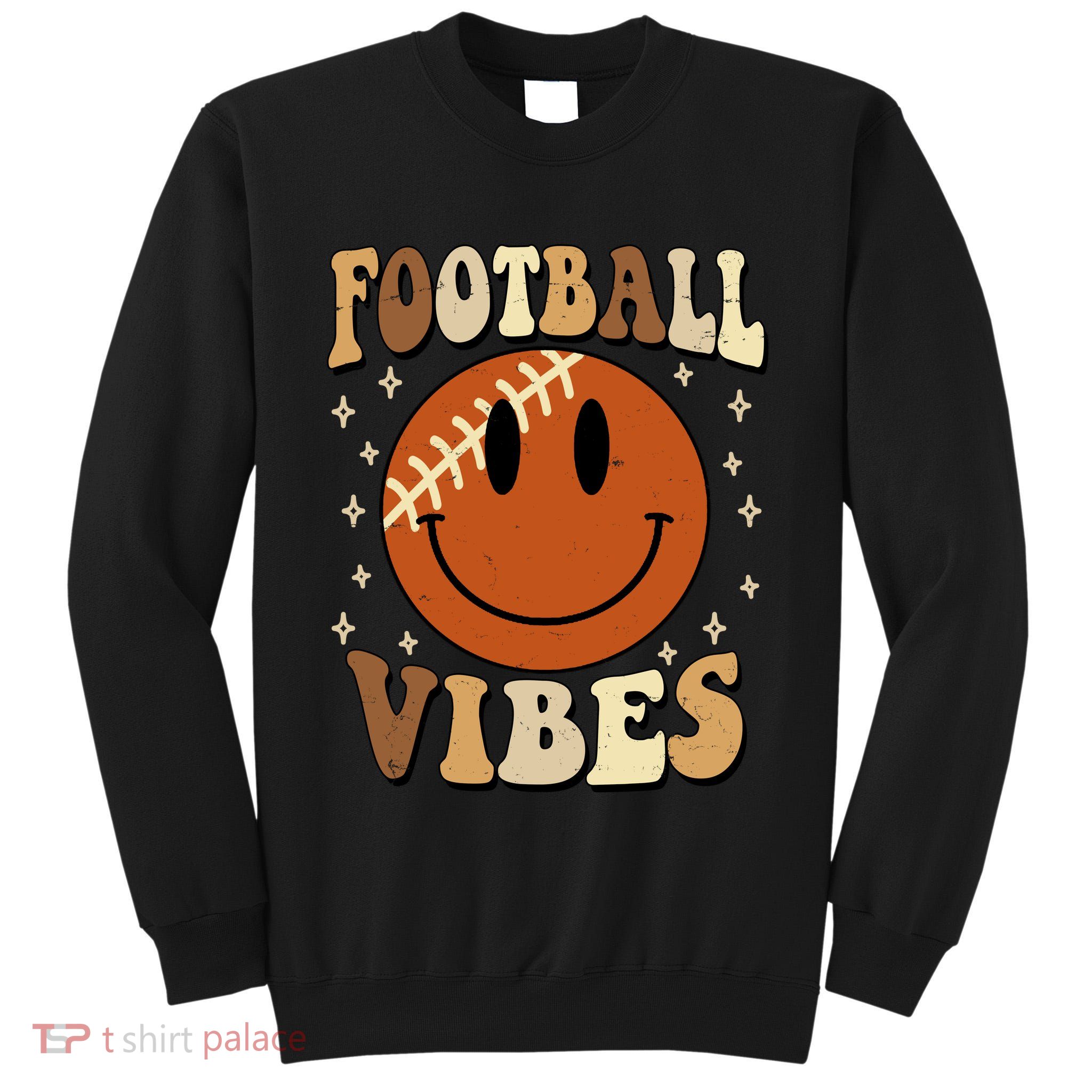 Football Vibes Smile Face Retro Tall Sweatshirt