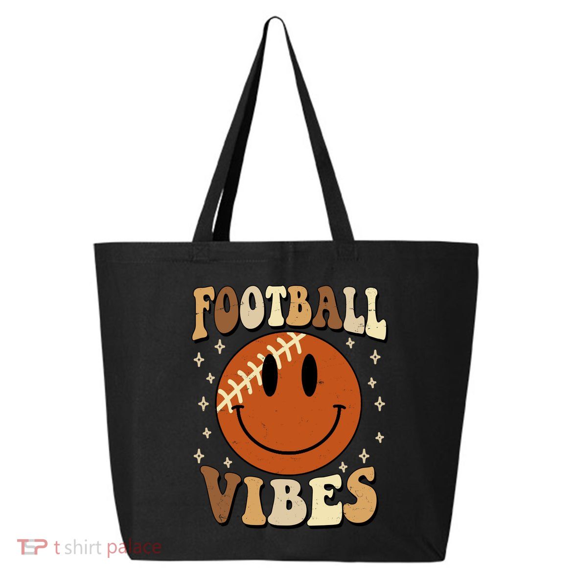 Football Vibes Smile Face Retro 25L Jumbo Tote