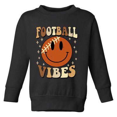 Football Vibes Smile Face Retro Toddler Sweatshirt