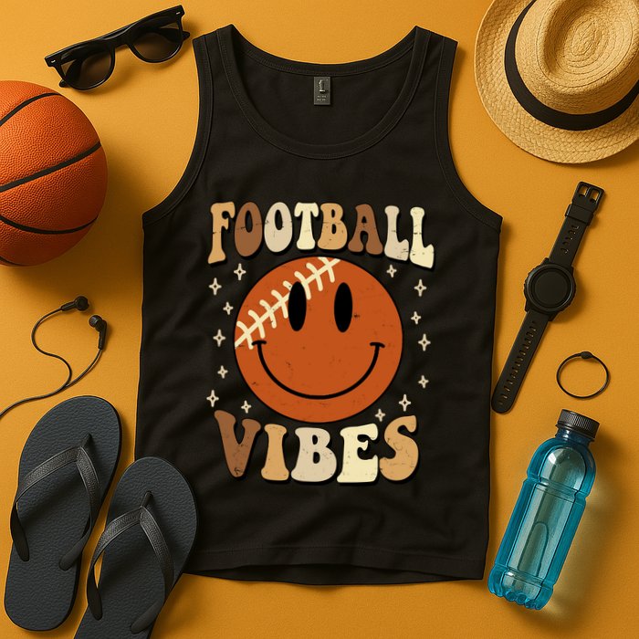 Football Vibes Smile Face Retro Tank Top