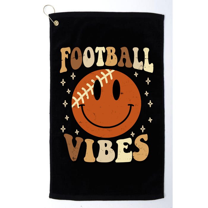 Football Vibes Smile Face Retro Golf Towel