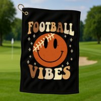 Football Vibes Smile Face Retro Golf Towel