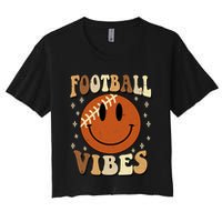 Football Vibes Smile Face Retro Crop Top