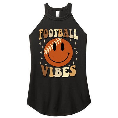 Football Vibes Smile Face Retro Women's Perfect Tri Rocker Tank