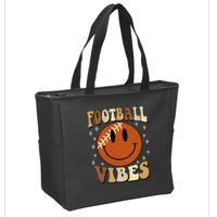 Football Vibes Smile Face Retro Zip Tote Bag