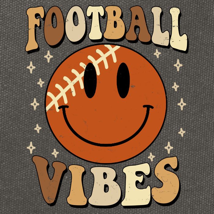 Football Vibes Smile Face Retro Cotton Canvas Backpack