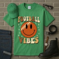 Football Vibes Smile Face Retro Tall T-Shirt