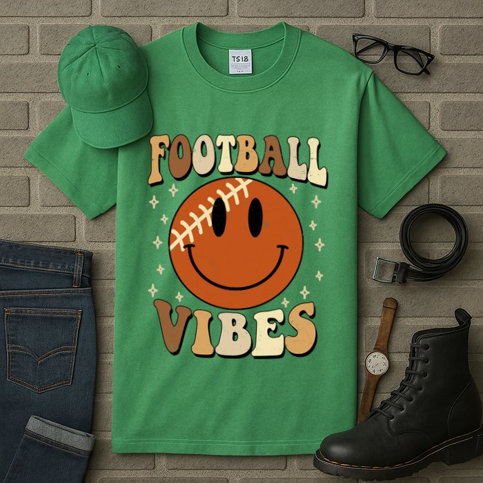 Football Vibes Smile Face Retro Tall T-Shirt