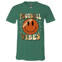 Football Vibes Smile Face Retro V-Neck T-Shirt