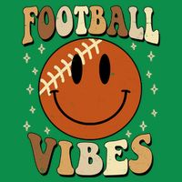 Football Vibes Smile Face Retro Poster