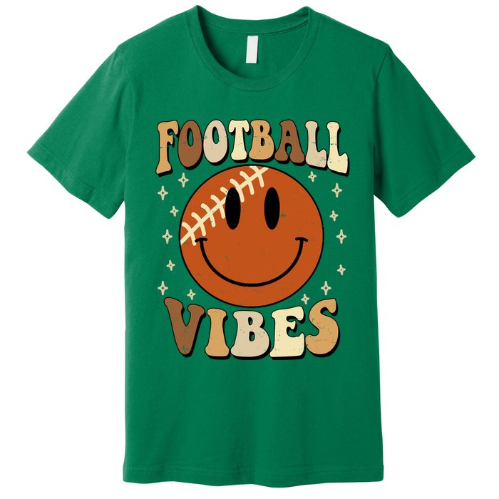 Football Vibes Smile Face Retro Premium T-Shirt