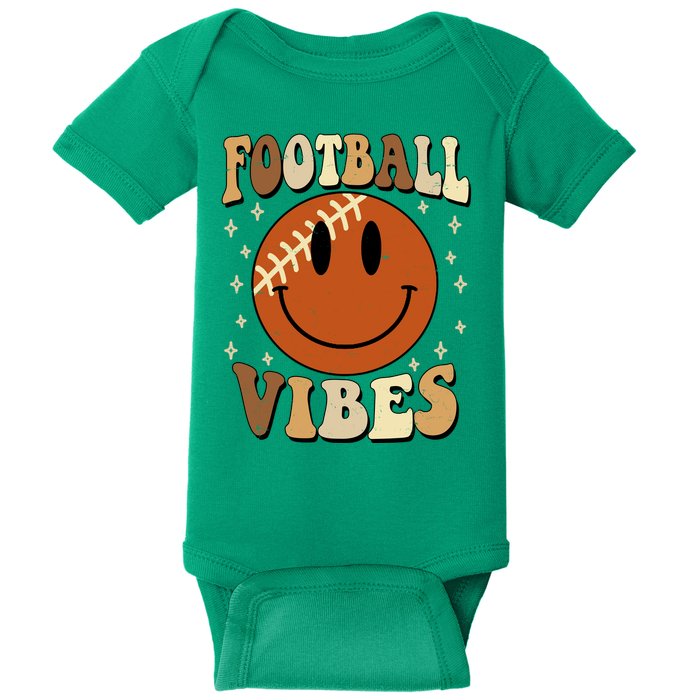 Football Vibes Smile Face Retro Baby Bodysuit