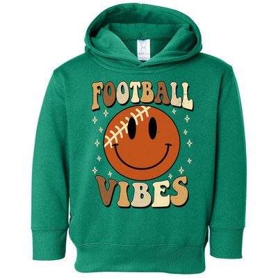 Football Vibes Smile Face Retro Toddler Hoodie