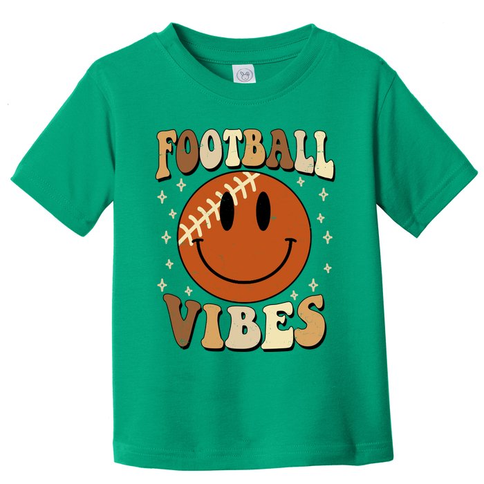 Football Vibes Smile Face Retro Toddler T-Shirt