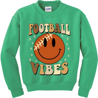 Football Vibes Smile Face Retro Kids Sweatshirt