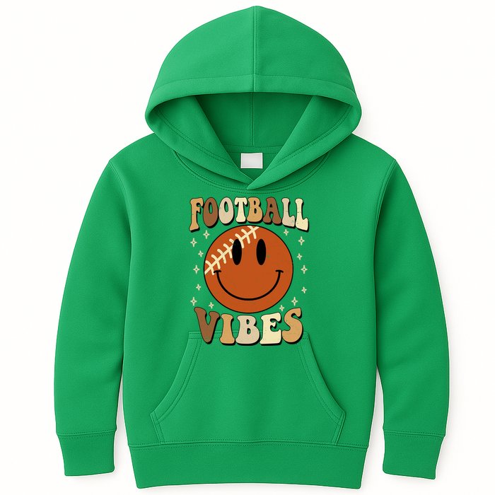 Football Vibes Smile Face Retro Kids Hoodie