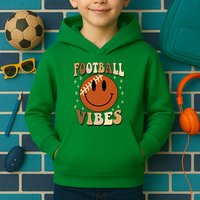 Football Vibes Smile Face Retro Kids Hoodie
