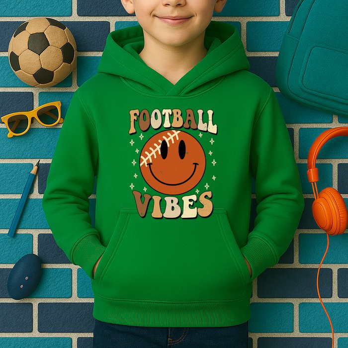 Football Vibes Smile Face Retro Kids Hoodie