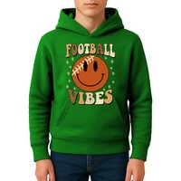 Football Vibes Smile Face Retro Kids Hoodie
