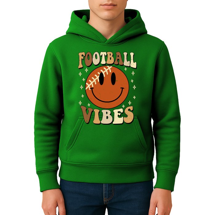 Football Vibes Smile Face Retro Kids Hoodie