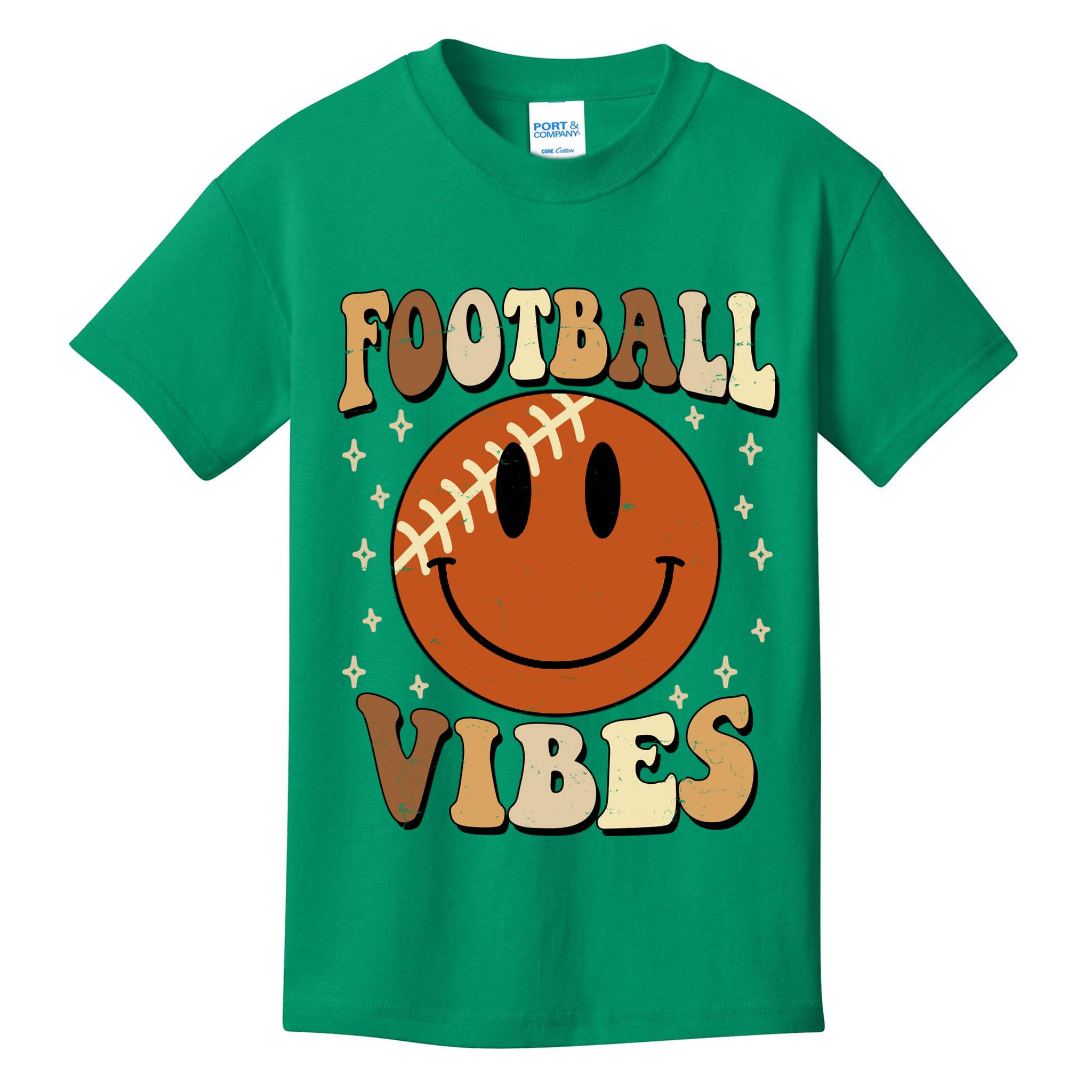 Football Vibes Smile Face Retro Kids T-Shirt