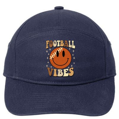 Football Vibes Smile Face Retro 7-Panel Snapback Hat