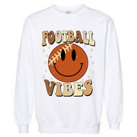 Football Vibes Smile Face Retro Garment-Dyed Sweatshirt