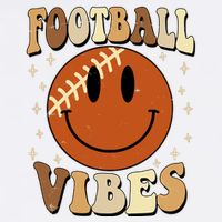 Football Vibes Smile Face Retro Garment-Dyed Sweatshirt
