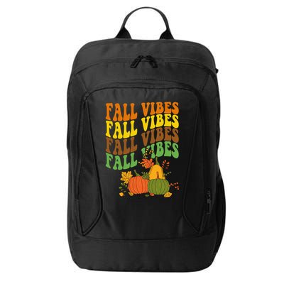 Fall Vibes Season Retro Pumpkin City Backpack