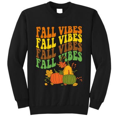 Fall Vibes Season Retro Pumpkin Tall Sweatshirt